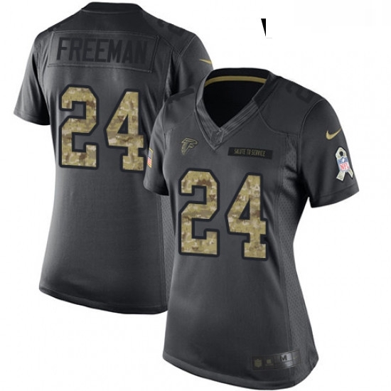 Womens Nike Atlanta Falcons 24 Devonta Freeman Limited Black 2016 Salute to Service NFL Jersey Womens Nike Atlanta Falcons 24 Devonta Freeman Limited Black 2016 Salute to Service NFL Jersey