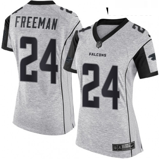 Womens Nike Atlanta Falcons 24 Devonta Freeman Limited Gray Gridiron II NFL Jersey Womens Nike Atlanta Falcons 24 Devonta Freeman Limited Gray Gridiron II NFL Jersey