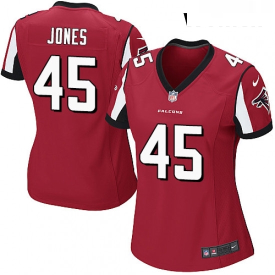 Womens Nike Atlanta Falcons 45 Deion Jones Game Red Team Color NFL Jersey Womens Nike Atlanta Falcons 45 Deion Jones Game Red Team Color NFL Jersey