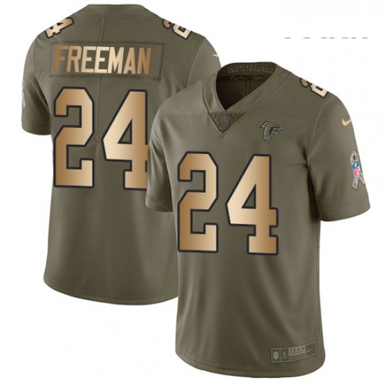 Youth Nike Atlanta Falcons 24 Devonta Freeman Limited OliveGold 2017 Salute to Service NFL Jersey Youth Nike Atlanta Falcons 24 Devonta Freeman Limited OliveGold 2017 Salute to Service NFL Jersey