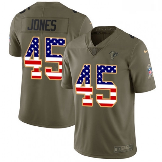 Youth Nike Atlanta Falcons 45 Deion Jones Limited OliveUSA Flag 2017 Salute to Service NFL Jersey Youth Nike Atlanta Falcons 45 Deion Jones Limited OliveUSA Flag 2017 Salute to Service NFL Jersey