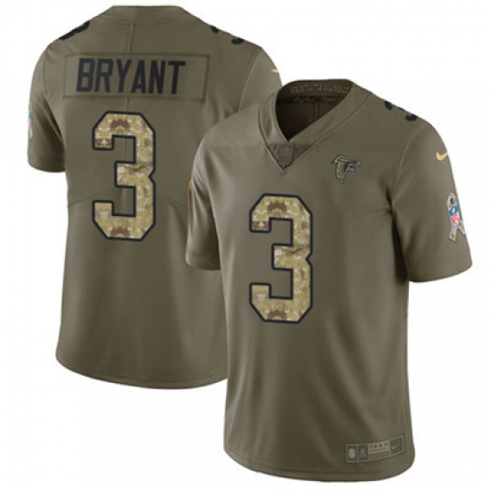 Youth Nike Falcons #3 Matt Bryant Olive Camo Stitched NFL Limited 2017 Salute to Service Jersey Youth Nike Falcons #3 Matt Bryant Olive Camo Stitched NFL Limited 2017 Salute to Service Jersey