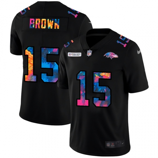 Baltimore Ravens 15 Marquise Brown Men Nike Multi Color Black 2020 NFL Crucial Catch Vapor Untouchable Limited Jersey Baltimore Ravens 15 Marquise Brown Men Nike Multi Color Black 2020 NFL Crucial Catch Vapor Untouchable Limited Jersey