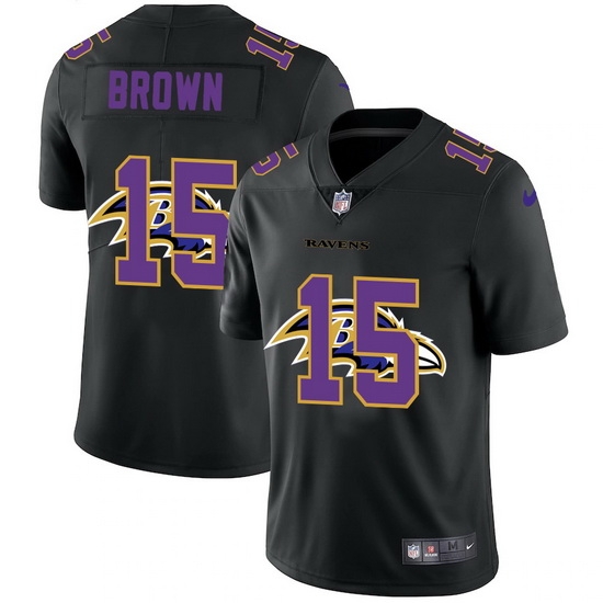Baltimore Ravens 15 Marquise Brown Men Nike Team Logo Dual Overlap Limited NFL Jersey Black Baltimore Ravens 15 Marquise Brown Men Nike Team Logo Dual Overlap Limited NFL Jersey Black