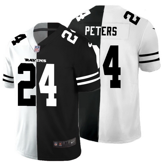 Baltimore Ravens 24 Marcus Peters Men Black V White Peace Split Nike Vapor Untouchable Limited NFL Jersey Baltimore Ravens 24 Marcus Peters Men Black V White Peace Split Nike Vapor Untouchable Limited NFL Jersey