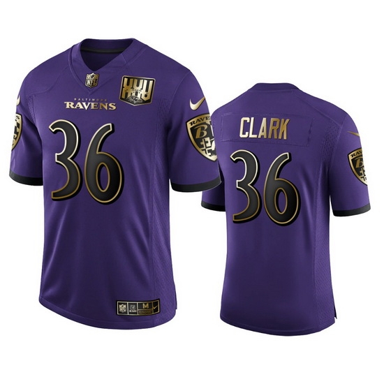 Baltimore Ravens 36 Chuck Clark Men Nike Purple Team 25th Season Golden Limited NFL Jersey Baltimore Ravens 36 Chuck Clark Men Nike Purple Team 25th Season Golden Limited NFL Jersey