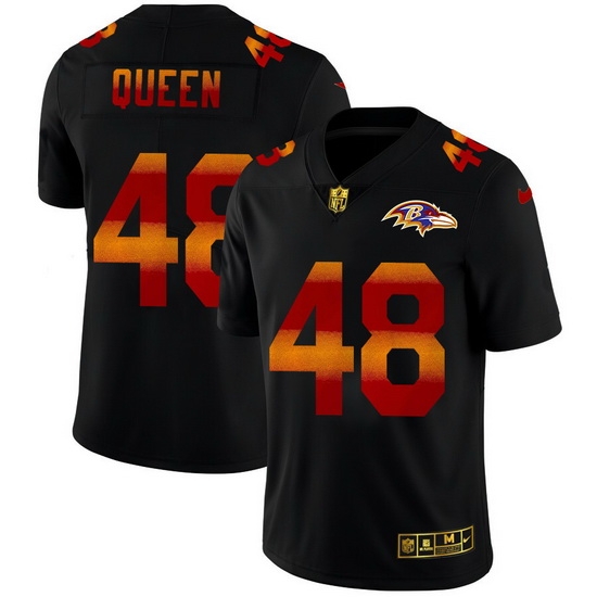 Baltimore Ravens 48 Patrick Queen Men Black Nike Red Orange Stripe Vapor Limited NFL Jersey Baltimore Ravens 48 Patrick Queen Men Black Nike Red Orange Stripe Vapor Limited NFL Jersey