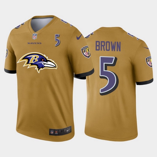 Baltimore Ravens 5 Marquise Brown Gold Men Nike Big Team Logo Player Vapor Limited NFL Jersey Baltimore Ravens 5 Marquise Brown Gold Men Nike Big Team Logo Player Vapor Limited NFL Jersey
