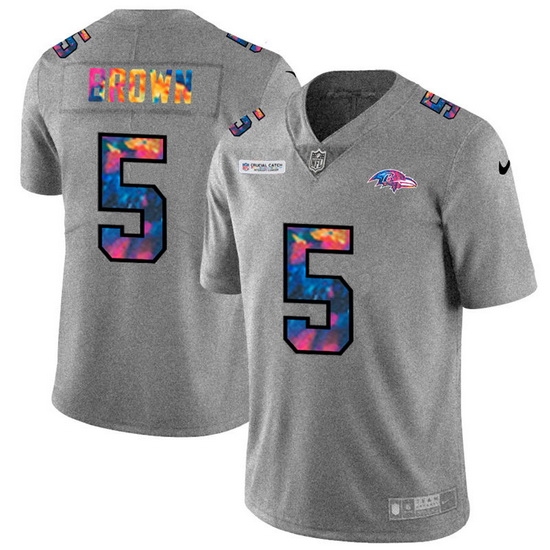Baltimore Ravens 5 Marquise Brown Men Nike Multi Color 2020 NFL Crucial Catch NFL Jersey Greyheather Baltimore Ravens 5 Marquise Brown Men Nike Multi Color 2020 NFL Crucial Catch NFL Jersey Greyheather