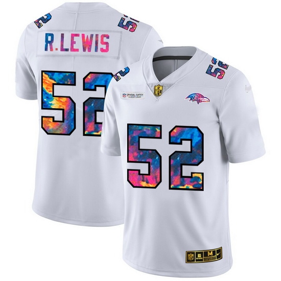 Baltimore Ravens 52 Ray Lewis Men White Nike Multi Color 2020 NFL Crucial Catch Limited NFL Jersey Baltimore Ravens 52 Ray Lewis Men White Nike Multi Color 2020 NFL Crucial Catch Limited NFL Jersey