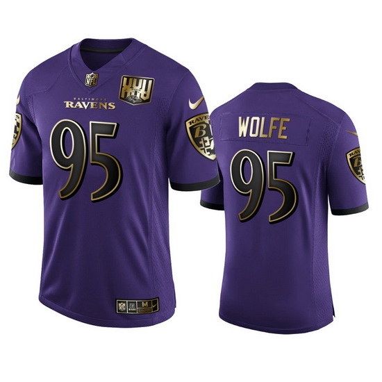 Baltimore Ravens 95 Derek Wolfe Men Nike Purple Team 25th Season Golden Limited NFL Jersey Baltimore Ravens 95 Derek Wolfe Men Nike Purple Team 25th Season Golden Limited NFL Jersey