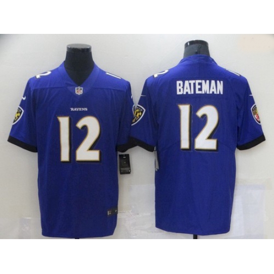 Men Baltimore Ravens 12 Rashod Bateman Purple Leopard Jersey Men Baltimore Ravens 12 Rashod Bateman Purple Leopard Jersey