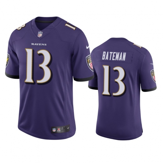 Men Baltimore Ravens 13 Rashod Bateman Purple Vapor Limited 2021 NFL Draft Jersey Men Baltimore Ravens 13 Rashod Bateman Purple Vapor Limited 2021 NFL Draft Jersey