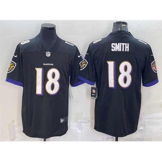 Men Baltimore Ravens 18 Roquan Smith Black Vapor Untouchable Limited Stitched Jersey Men Baltimore Ravens 18 Roquan Smith Black Vapor Untouchable Limited Stitched Jersey