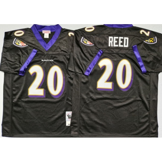 Men Baltimore Ravens 20 Ed Reed Black M&N Throwback Jersey Men Baltimore Ravens 20 Ed Reed Black M&N Throwback Jersey