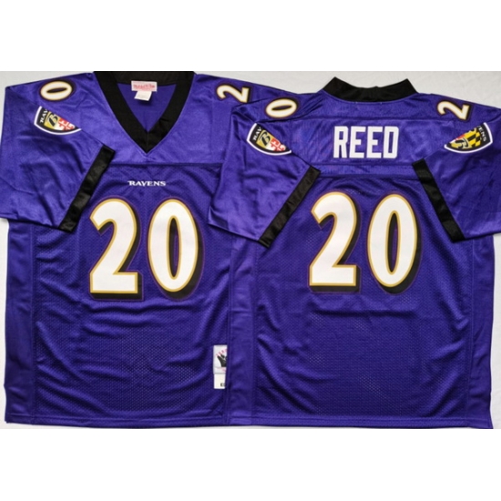 Men Baltimore Ravens 20 Ed Reed Purple M&N Throwback Jersey Men Baltimore Ravens 20 Ed Reed Purple M&N Throwback Jersey