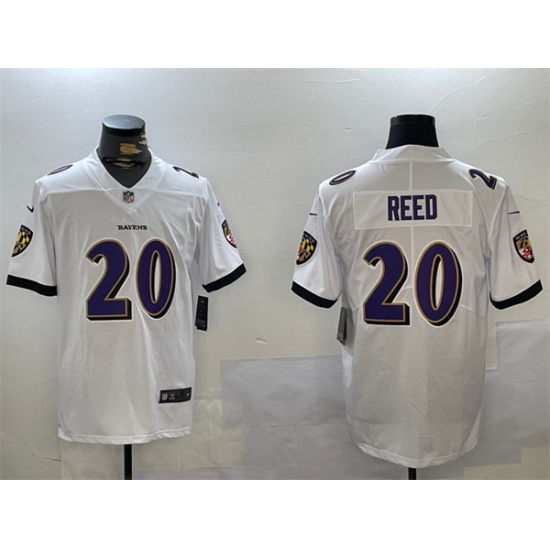 Men Baltimore Ravens 20 Ed Reed White Vapor Limited Football Jersey Men Baltimore Ravens 20 Ed Reed White Vapor Limited Football Jersey