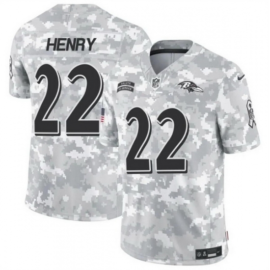 Men Baltimore Ravens 22 Derrick Henry 2024 F U S E Arctic Camo Salute To Service Limited Stitched Football Jersey Men Baltimore Ravens 22 Derrick Henry 2024 F U S E Arctic Camo Salute To Service Limited Stitched Football Jersey