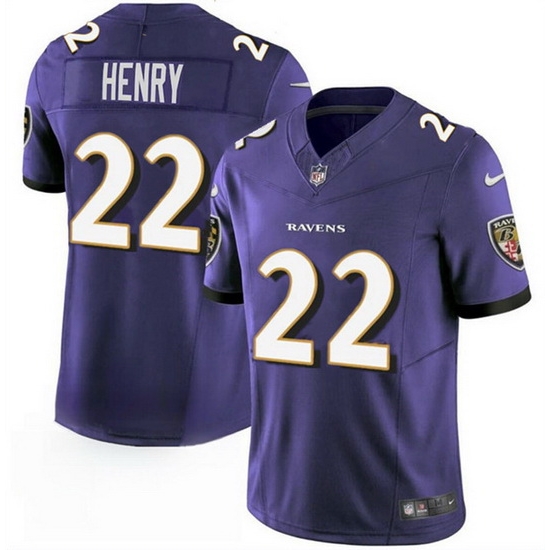 Men Baltimore Ravens 22 Derrick Henry Purple 2023 F U S E Vapor Limited Football Stitched Jersey Men Baltimore Ravens 22 Derrick Henry Purple 2023 F U S E Vapor Limited Football Stitched Jersey