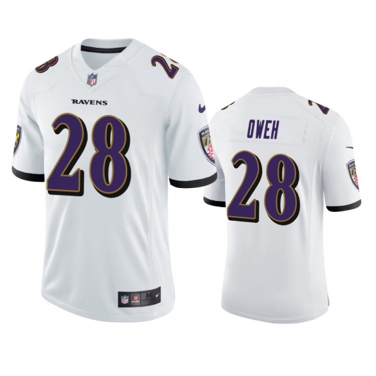 Men Baltimore Ravens 28 Jayson Oweh White Vapor Limited 2021 NFL Draft Jersey Men Baltimore Ravens 28 Jayson Oweh White Vapor Limited 2021 NFL Draft Jersey
