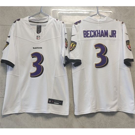 Men Baltimore Ravens 3 Odell Beckham Jr White 2023 F U S E Vapor Untouchable Stitched Football Jersey Men Baltimore Ravens 3 Odell Beckham Jr White 2023 F U S E Vapor Untouchable Stitched Football Jersey
