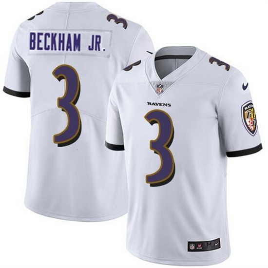 Men Baltimore Ravens 3 Odell Beckham Jr White Vapor Untouchable Football Jersey Men Baltimore Ravens 3 Odell Beckham Jr White Vapor Untouchable Football Jersey
