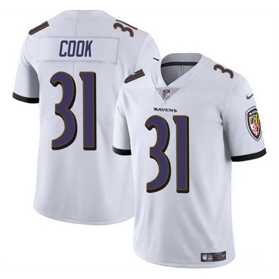 Men Baltimore Ravens 31 Dalvin Cook White Vapor Limited Football Jersey Men Baltimore Ravens 31 Dalvin Cook White Vapor Limited Football Jersey