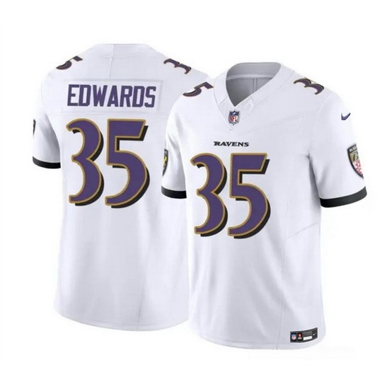 Men Baltimore Ravens 35 Gus Edwards White 2023 F U S E Vapor Limited Football Jersey Men Baltimore Ravens 35 Gus Edwards White 2023 F U S E Vapor Limited Football Jersey