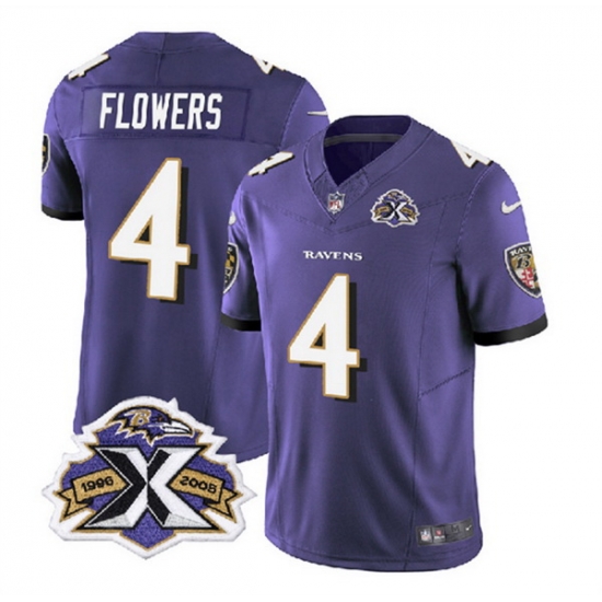 Men Baltimore Ravens 4 Zay Flowers Purple 2023 F U S E With Patch Throwback Vapor Limited Jersey Men Baltimore Ravens 4 Zay Flowers Purple 2023 F U S E With Patch Throwback Vapor Limited Jersey