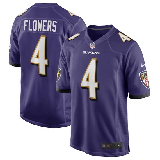 Men Baltimore Ravens 4 Zay Flowers Purple Game Jersey Men Baltimore Ravens 4 Zay Flowers Purple Game Jersey