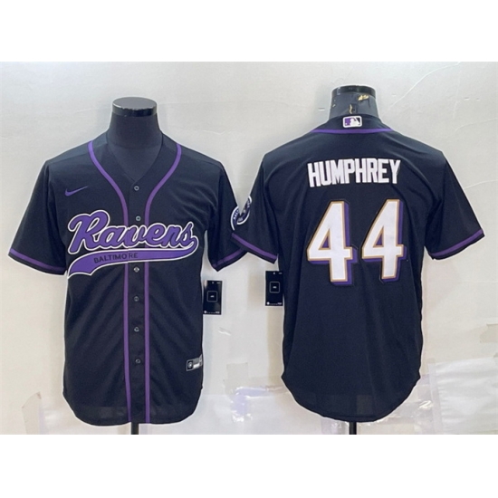 Men Baltimore Ravens 44 Marlon Humphrey Black With Patch Cool Base Stitched Baseball Jersey Men Baltimore Ravens 44 Marlon Humphrey Black With Patch Cool Base Stitched Baseball Jersey