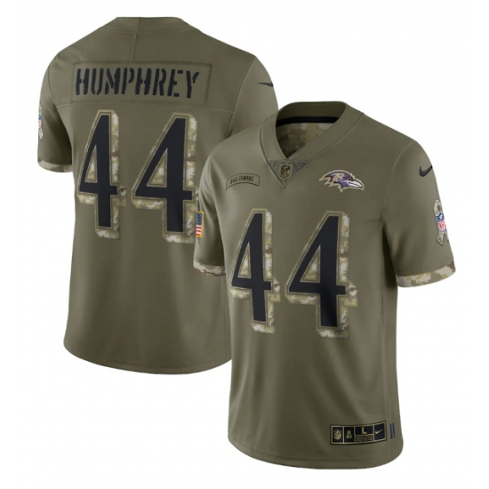 Men Baltimore Ravens 44 Marlon Humphrey Olive 2022 Salute To Service Limited Stitched Jersey Men Baltimore Ravens 44 Marlon Humphrey Olive 2022 Salute To Service Limited Stitched Jersey