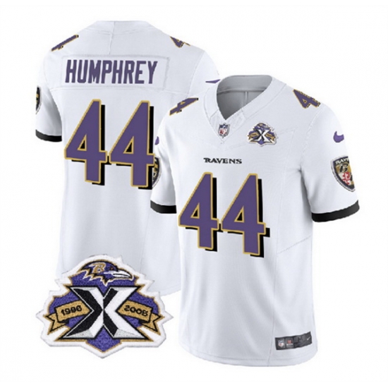 Men Baltimore Ravens 44 Marlon Humphrey White 2023 F U S E With Patch Throwback Vapor Limited Jersey Men Baltimore Ravens 44 Marlon Humphrey White 2023 F U S E With Patch Throwback Vapor Limited Jersey