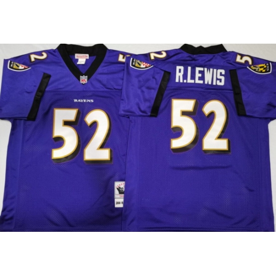 Men Baltimore Ravens 52 Ray Lewis Purple M&N Throwback Jersey Men Baltimore Ravens 52 Ray Lewis Purple M&N Throwback Jersey