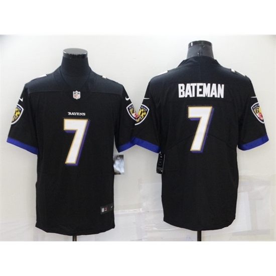 Men Baltimore Ravens 7 Rashod Bateman Black Vapor Untouchable Limited Stitched Jersey Men Baltimore Ravens 7 Rashod Bateman Black Vapor Untouchable Limited Stitched Jersey