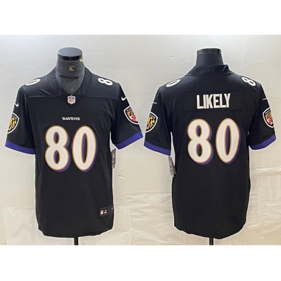Men Baltimore Ravens 80 Isaiah Likely Black Vapor Limited Football Jersey Men Baltimore Ravens 80 Isaiah Likely Black Vapor Limited Football Jersey