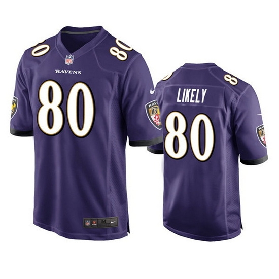 Men Baltimore Ravens 80 Isaiah Likely Purple Game Jersey Men Baltimore Ravens 80 Isaiah Likely Purple Game Jersey