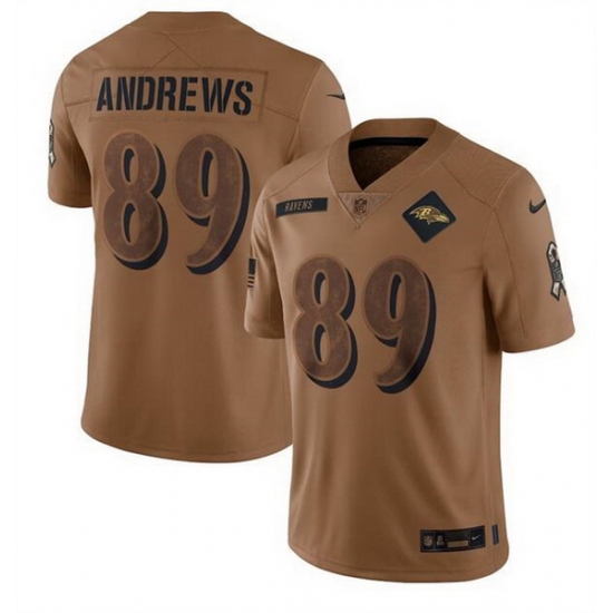 Men Baltimore Ravens 89 Mark Andrews 2023 Brown Salute To Service Limited Stitched Football Jersey Men Baltimore Ravens 89 Mark Andrews 2023 Brown Salute To Service Limited Stitched Football Jersey