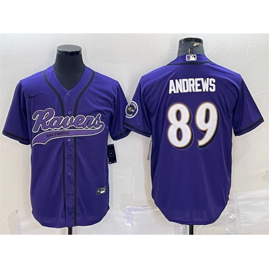 Men Baltimore Ravens 89 Mark Andrews Purple With Patch Cool Base Stitched Baseball Jersey Men Baltimore Ravens 89 Mark Andrews Purple With Patch Cool Base Stitched Baseball Jersey