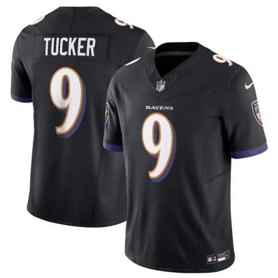 Men Baltimore Ravens 9 Justin Tucker Black 2023 F U S E Vapor Jersey Men Baltimore Ravens 9 Justin Tucker Black 2023 F U S E Vapor Jersey