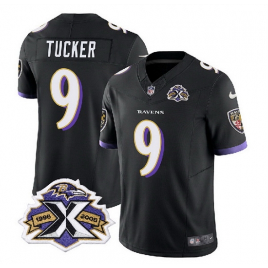 Men Baltimore Ravens 9 Justin Tucker Black 2023 F U S E With Patch Throwback Vapor Limited Jersey Men Baltimore Ravens 9 Justin Tucker Black 2023 F U S E With Patch Throwback Vapor Limited Jersey