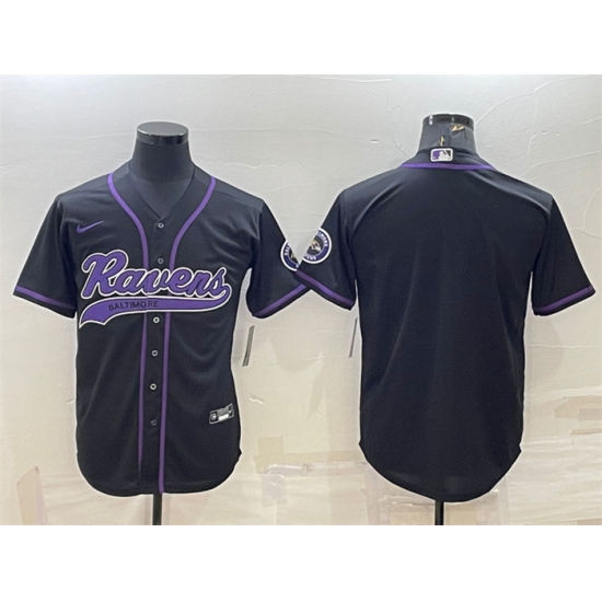 Men Baltimore Ravens Blank Black With Patch Cool Base Stitched Baseball Jersey Men Baltimore Ravens Blank Black With Patch Cool Base Stitched Baseball Jersey