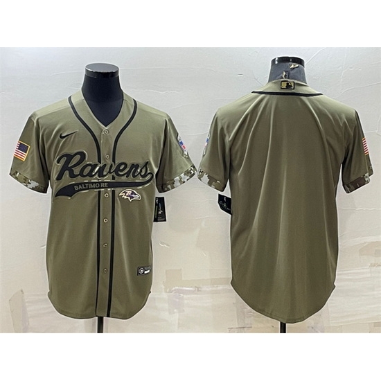 Men Baltimore Ravens Blank Olive Salute To Service Cool Base Stitched Baseball Jersey Men Baltimore Ravens Blank Olive Salute To Service Cool Base Stitched Baseball Jersey