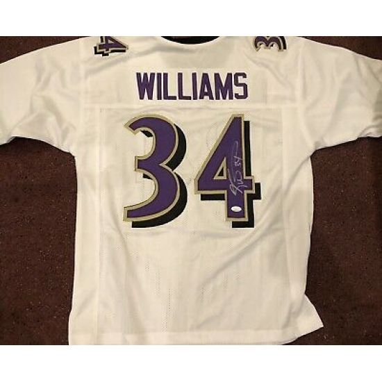 Men Baltimore Ravens Ricky Williams #34 Throwback Stitched Jersey White Men Baltimore Ravens Ricky Williams #34 Throwback Stitched Jersey White