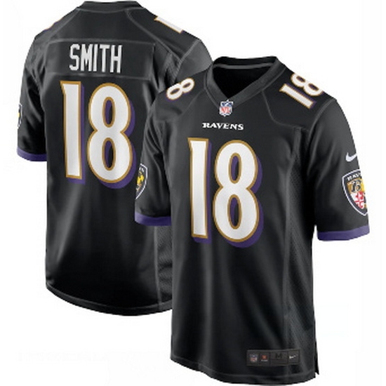 Men Nike Baltimore Ravens 18 Roquan Smith Black Vapor Limited Jersey Men Nike Baltimore Ravens 18 Roquan Smith Black Vapor Limited Jersey