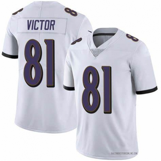 Men Nike Baltimore Ravens Binjimen Victor #81 White Vapor Limited Jersey Men Nike Baltimore Ravens Binjimen Victor #81 White Vapor Limited Jersey
