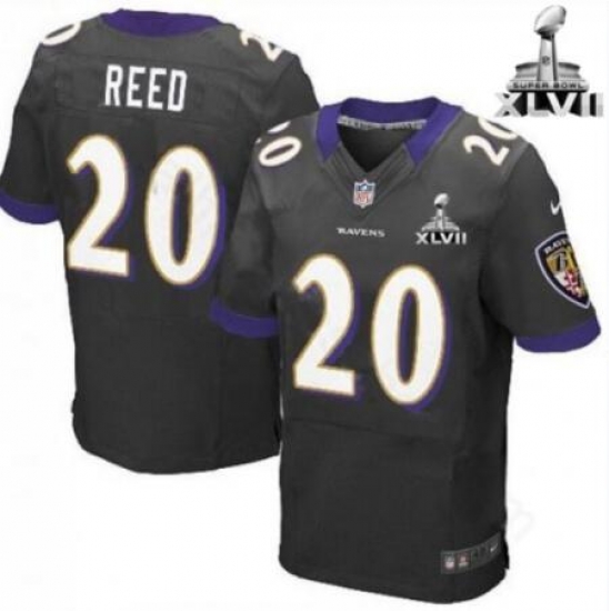 Men Ravens #20 Reed Black Elite Jersey Men Ravens #20 Reed Black Elite Jersey