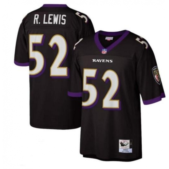 Men Ravens 52 R.LEWIS Black Throwback Jersey Men Ravens 52 R.LEWIS Black Throwback Jersey