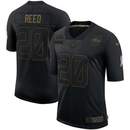 Men's Baltimore Ravens #20 Ed Reed Black Nike 2020 Salute To Service Limited Jersey Men's Baltimore Ravens #20 Ed Reed Black Nike 2020 Salute To Service Limited Jersey