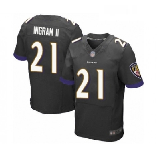 Mens Baltimore Ravens 21 Mark Ingram II Elite Black Alternate Football Jersey Mens Baltimore Ravens 21 Mark Ingram II Elite Black Alternate Football Jersey